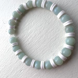 Clay bead bracelet pearl bead handmade stretch